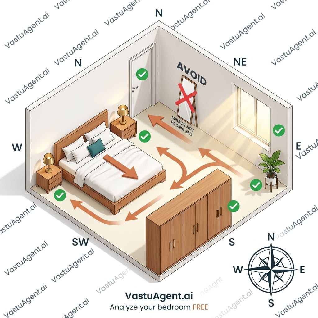 Bedroom Vastu for Health by Vastuagent.ai
