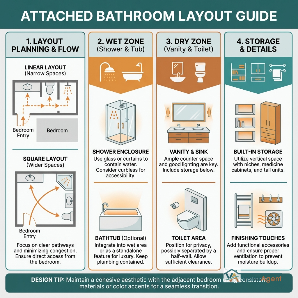 Attached Bathroom Vastu Layout guide by Vastuagent.ai