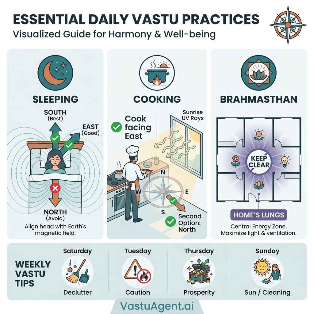 Essential daily vastu practices throughout the year by Vastuagent.ai