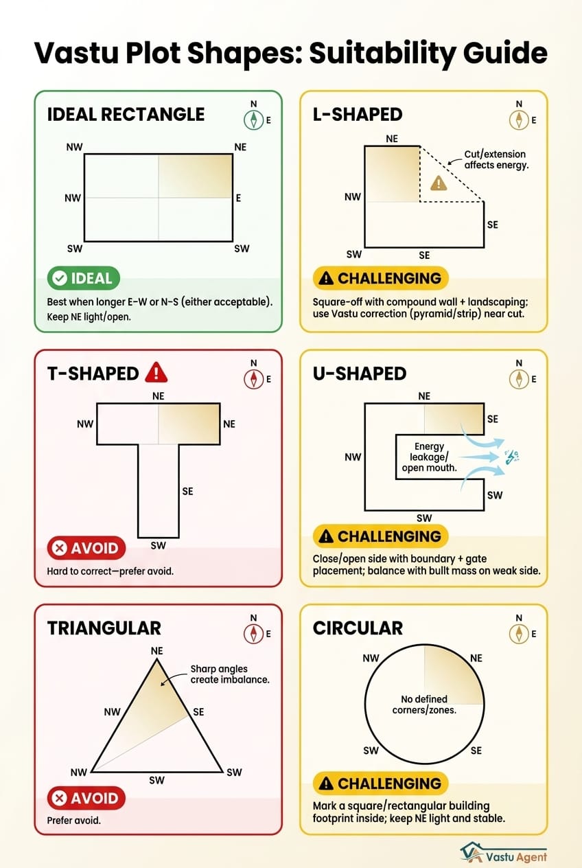 Vastu plot shape guidelines by Vastuagent.ai