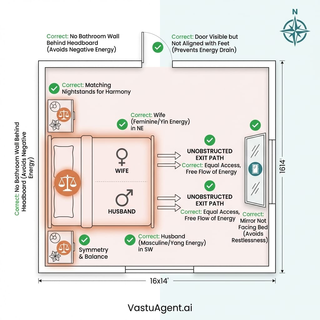 Bredroom bedplacement layout by Vastuagent.ai