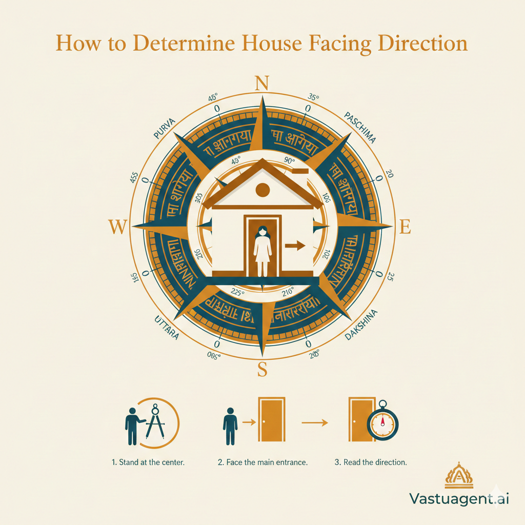 How to check main entrance direction by Vastuagent.ai