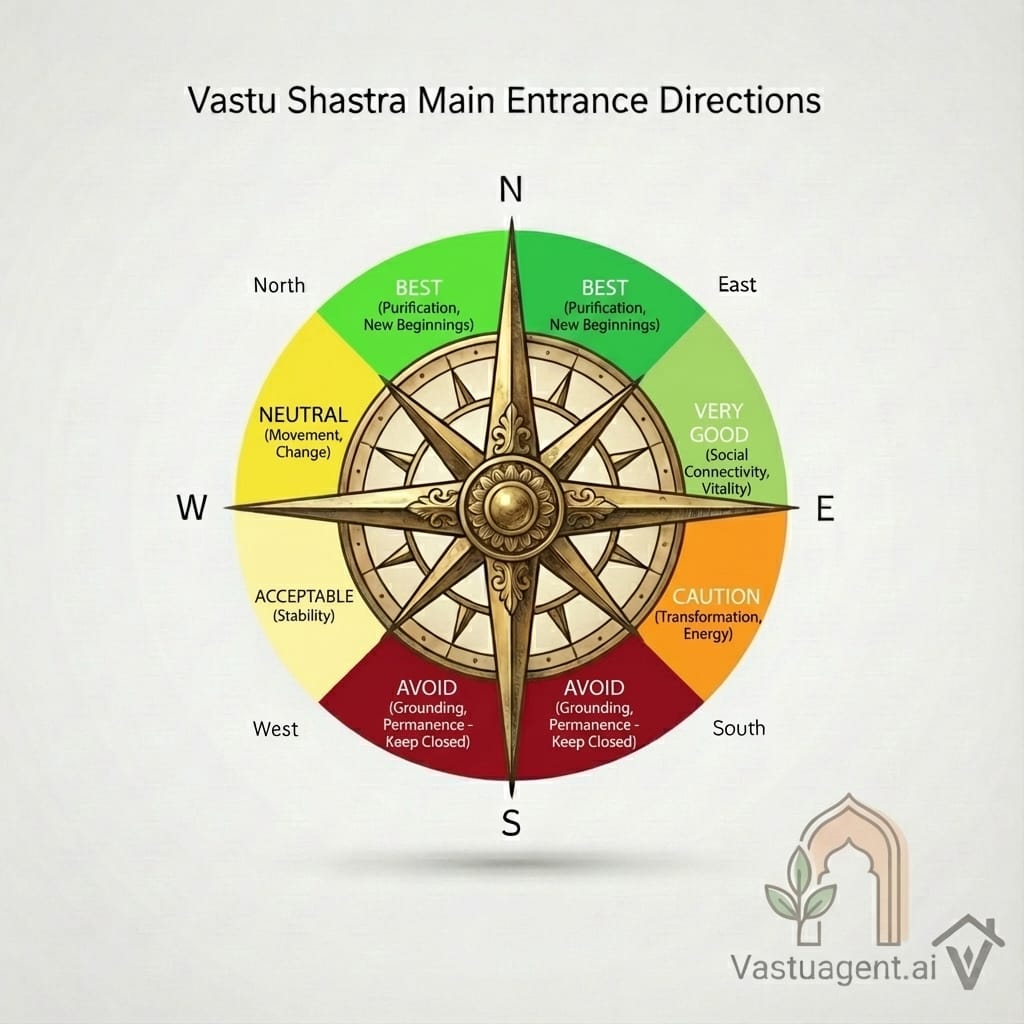 Vastu Main entrance logic by Vastuagent.ai