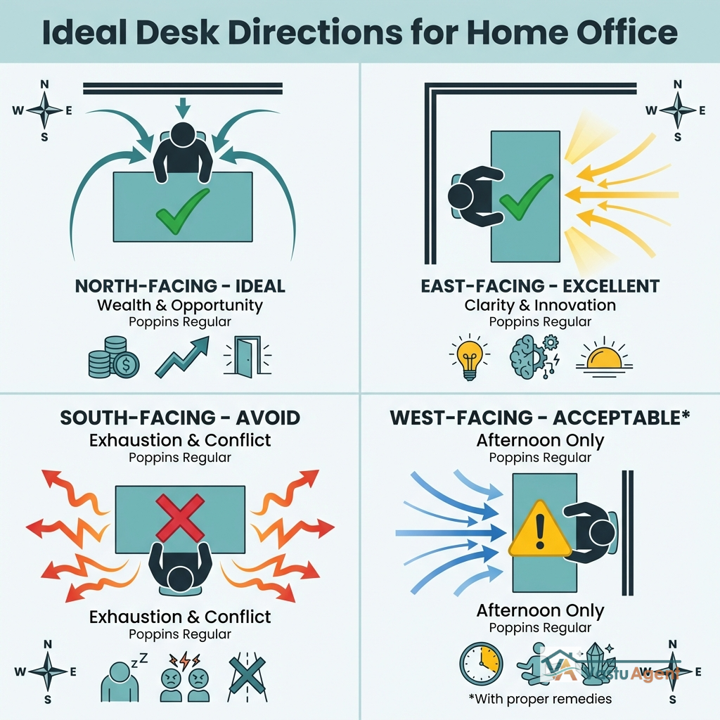 Vastu Desk placement remedies by Vastuagent.ai