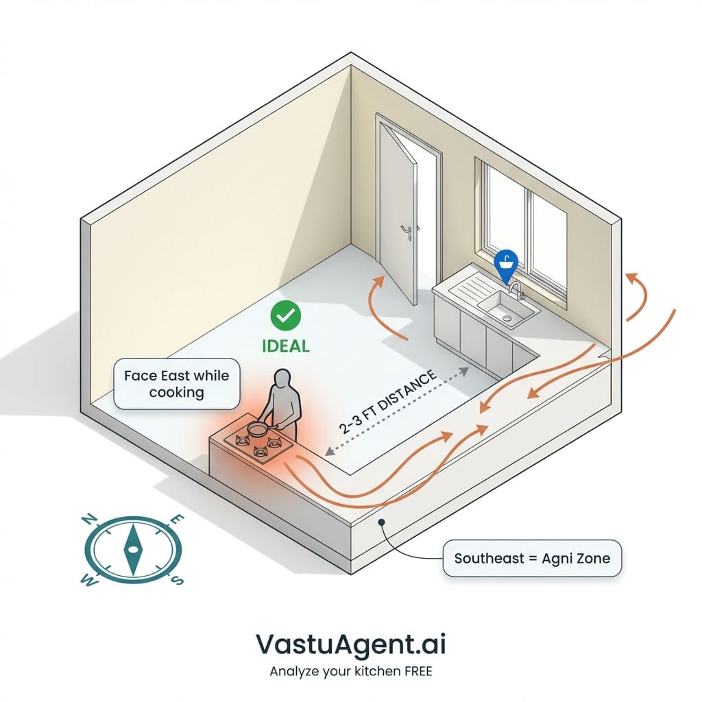 Vastu Tips for Kitchen Stove Placement by Vastuagent.ai