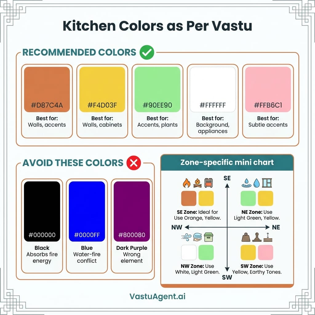 Kitchen Colors as Per Vastu: Complete Guide by Vastuagent.ai