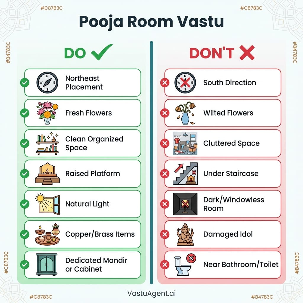 Pooja Room Dos and Don'ts by Vastuagent.ai