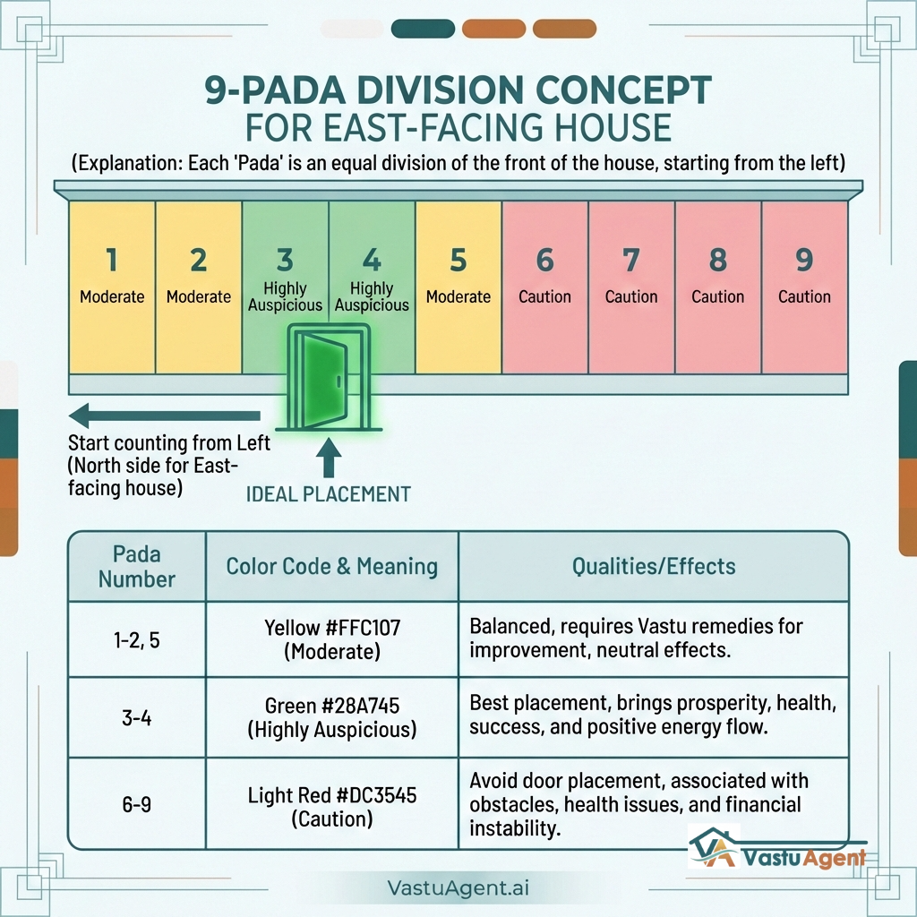 Identifying best pada door position of Vastu house by Vastuagent.ai