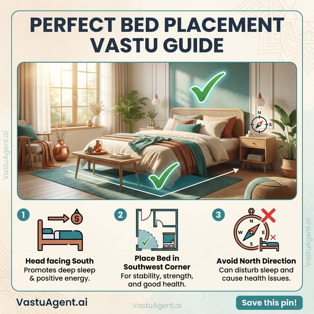 Ideal Bed Position According to Vastu by Vastuagent.ai